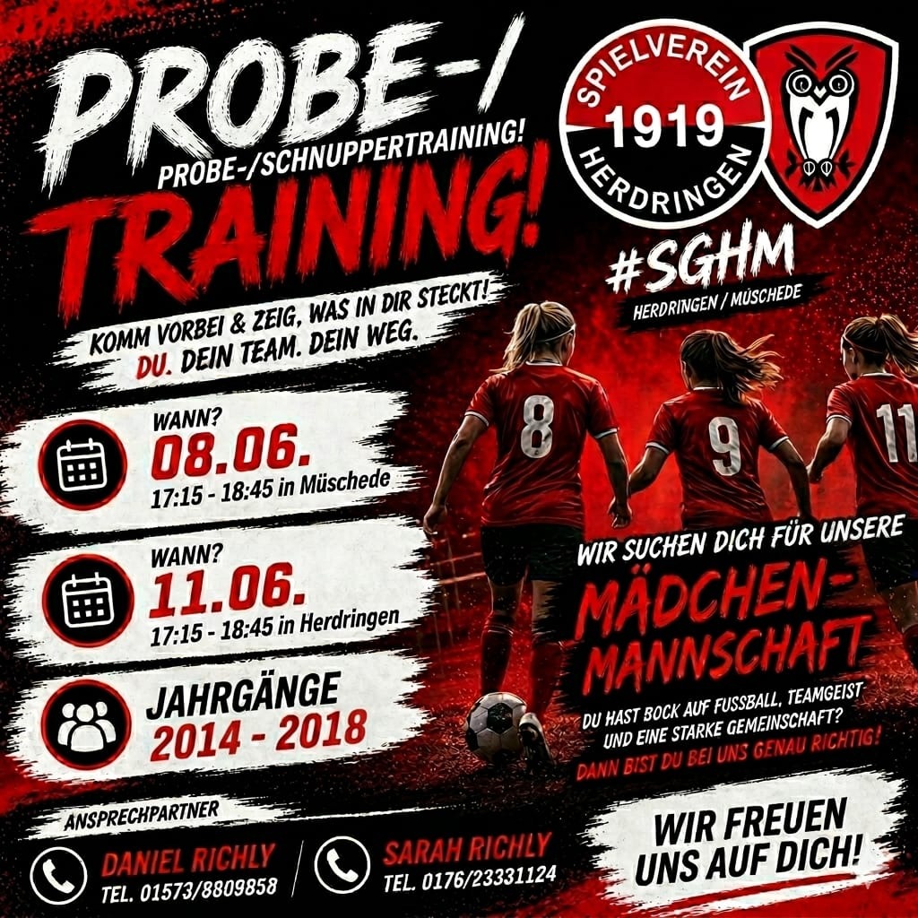 Probe-/Schnuppertraining Mädchenmannschaft
